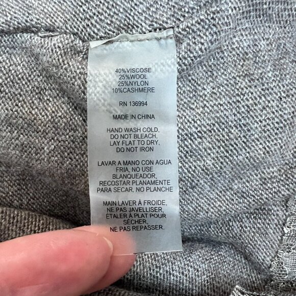 Sioni Tunic Sweater Womens Small Brown Cashmere Wool Blend Knit Layered Lace Hem - Picture 10 of 10